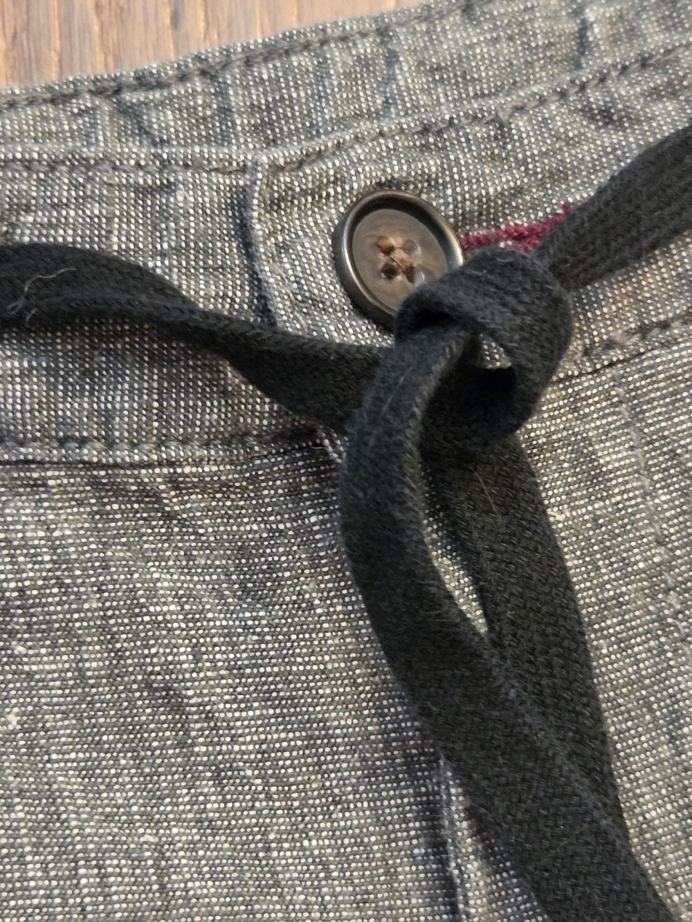 Bullhead Men's Gray Skinny Flat-Front Drawstring Linen-Blend Shorts - Size 34 - Picture 5 of 9